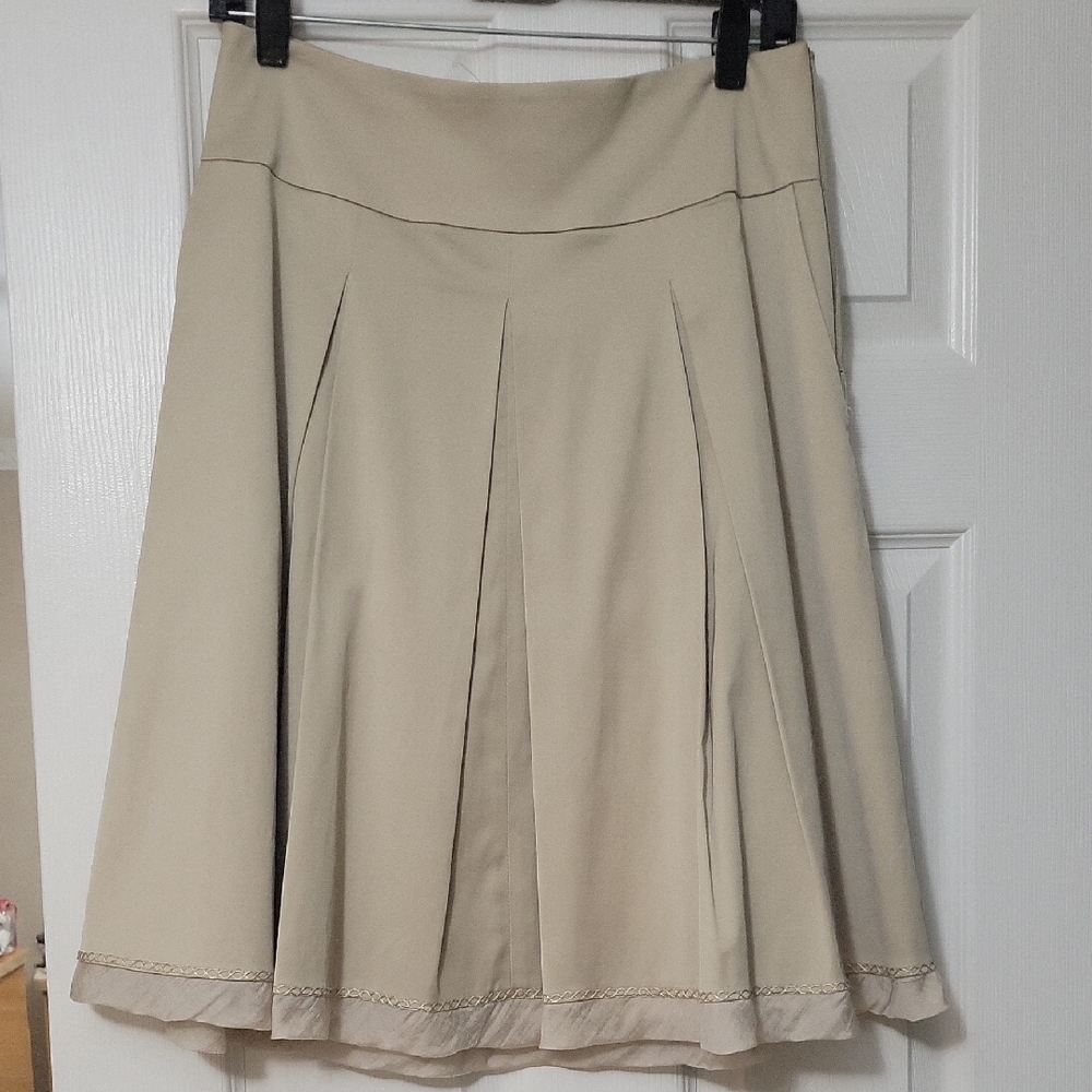White House Black Market Beige A-Line Skirt
